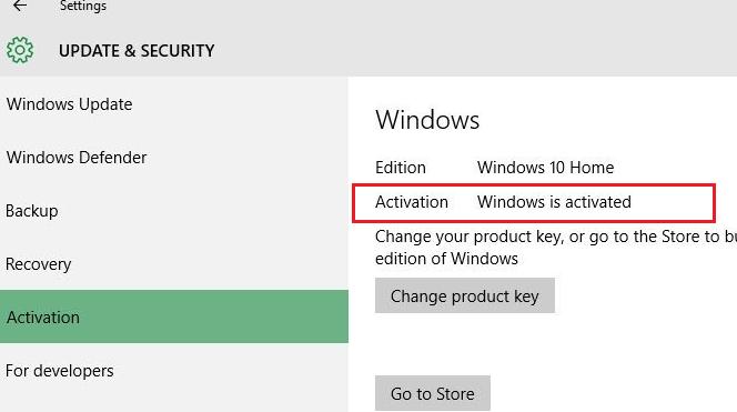 Сведения об активации windows 10